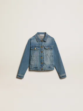 Veste en jean garçon au délavage moyen | Golden Goose